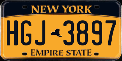 NY license plate HGJ3897