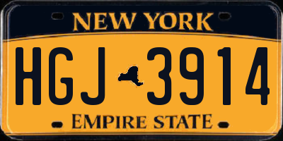 NY license plate HGJ3914