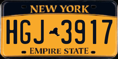NY license plate HGJ3917