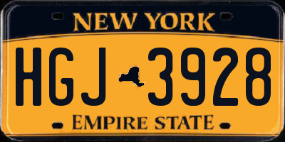 NY license plate HGJ3928