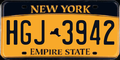 NY license plate HGJ3942
