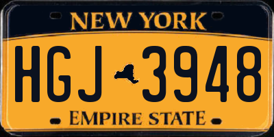 NY license plate HGJ3948
