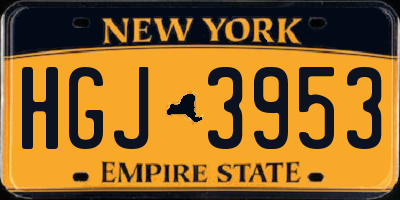 NY license plate HGJ3953