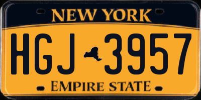 NY license plate HGJ3957