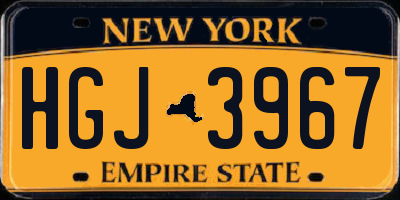 NY license plate HGJ3967