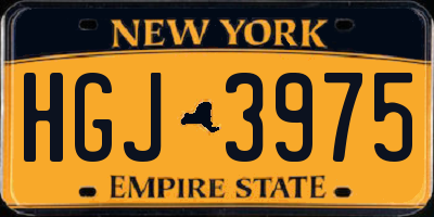 NY license plate HGJ3975