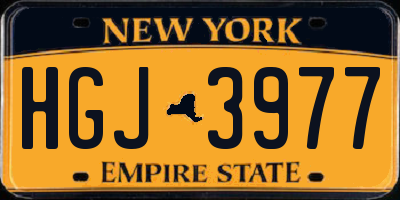NY license plate HGJ3977