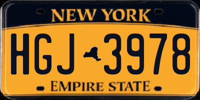 NY license plate HGJ3978