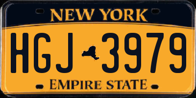 NY license plate HGJ3979
