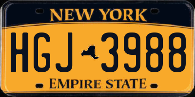 NY license plate HGJ3988
