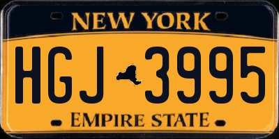 NY license plate HGJ3995