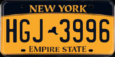 NY license plate HGJ3996