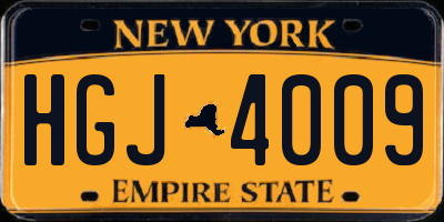 NY license plate HGJ4009