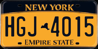 NY license plate HGJ4015