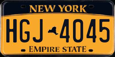 NY license plate HGJ4045