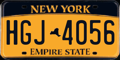NY license plate HGJ4056