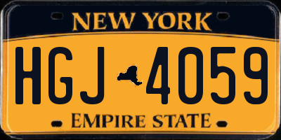 NY license plate HGJ4059