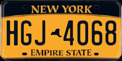 NY license plate HGJ4068