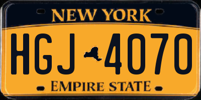 NY license plate HGJ4070