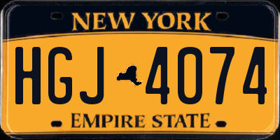 NY license plate HGJ4074