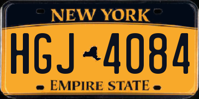 NY license plate HGJ4084