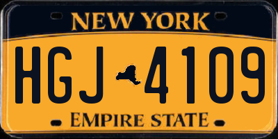 NY license plate HGJ4109