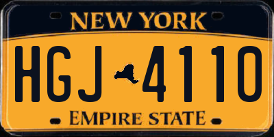 NY license plate HGJ4110