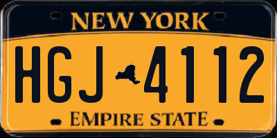 NY license plate HGJ4112