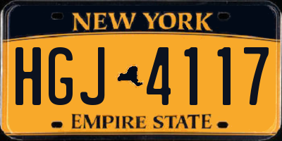 NY license plate HGJ4117