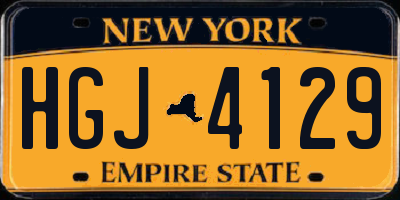 NY license plate HGJ4129
