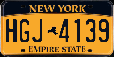 NY license plate HGJ4139
