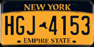 NY license plate HGJ4153