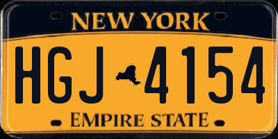 NY license plate HGJ4154