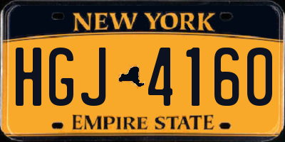 NY license plate HGJ4160