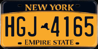 NY license plate HGJ4165