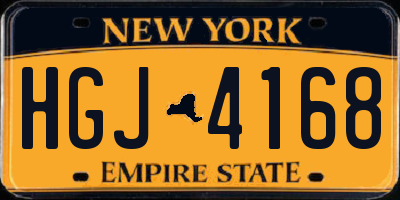 NY license plate HGJ4168