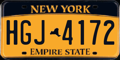 NY license plate HGJ4172