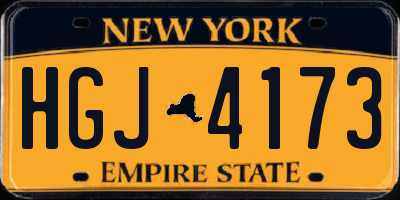 NY license plate HGJ4173