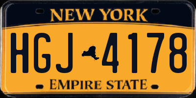 NY license plate HGJ4178