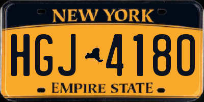 NY license plate HGJ4180