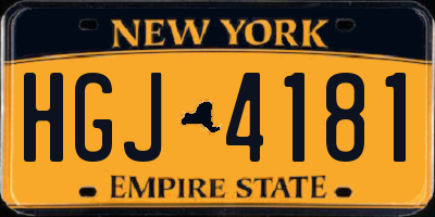 NY license plate HGJ4181