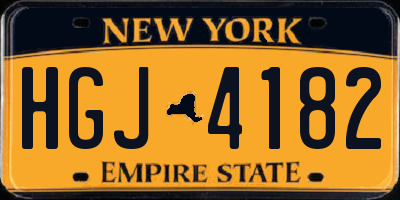 NY license plate HGJ4182