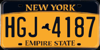 NY license plate HGJ4187