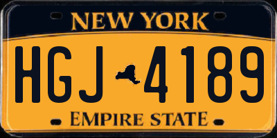 NY license plate HGJ4189