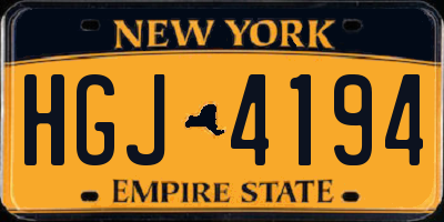 NY license plate HGJ4194