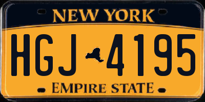 NY license plate HGJ4195