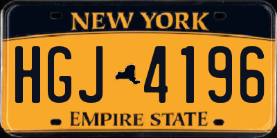 NY license plate HGJ4196