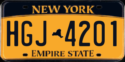 NY license plate HGJ4201