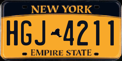 NY license plate HGJ4211