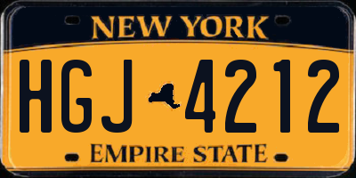 NY license plate HGJ4212